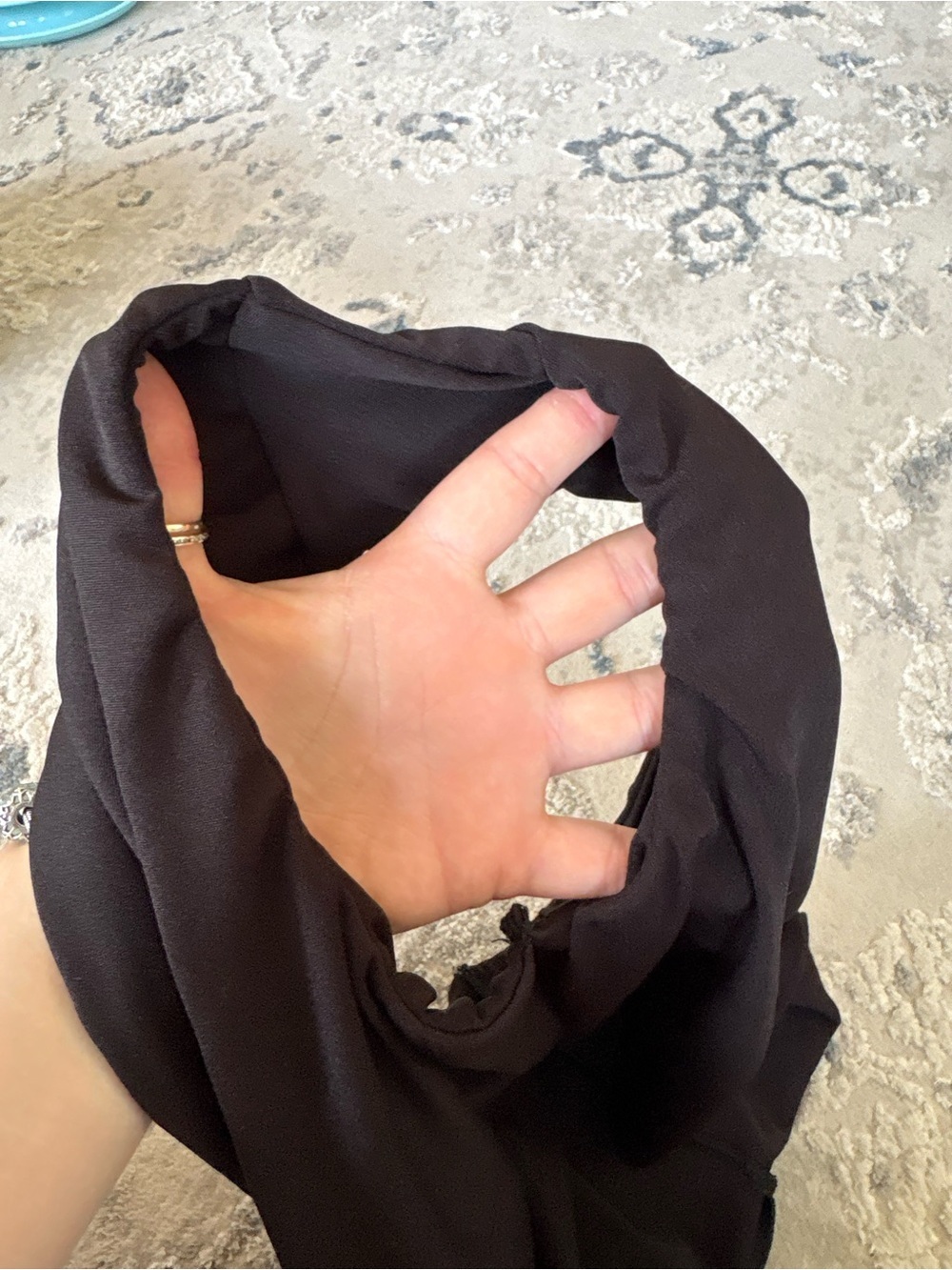 One-Shoulder Black Crop Top with Side Tie - Picture 3 of 3